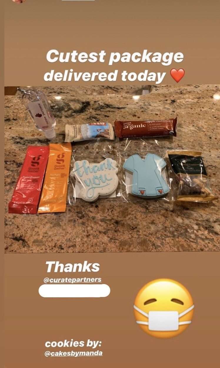 Curate Partners | Curate Cares Social media thank you for care package